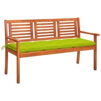Trivietis sodo suoliukas su pagalvėle 150cm eukalipto masyvas
