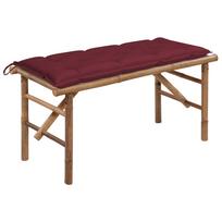 Sulankstomas sodo suoliukas su pagalvėle 118cm bambukas