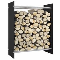 Stovas malkoms juodos spalvos 80x35x100cm grūdintas stiklas