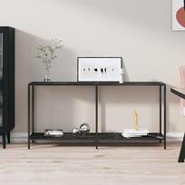 Konsolinis staliukas juodas 160x35x755cm grūdintas stiklas