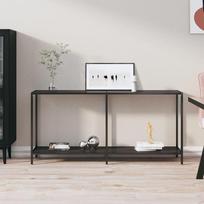 Konsolinis staliukas juodas 160x35x755cm grūdintas stiklas