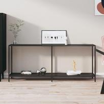 Konsolinis staliukas juodas 180x35x755cm grūdintas stiklas