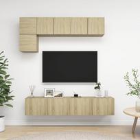 Televizoriaus spintelių komplektas 5 dalių ąžuolo mediena