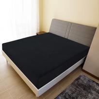 Paklodės su guma 2vnt juodos 180x200cm medvilnė