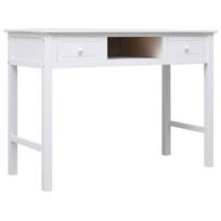 Rašomasis stalas baltas 108x45x76cm paulovnijos masyvas