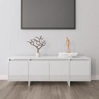 Televizoriaus spintelė balta 120x30x405cm apdirbta mediena