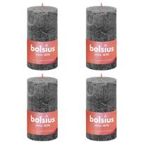 Bolsius Žvakės Shine 4vnt audros pilkos 130x68mm cilindro formos
