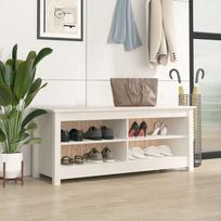 Suoliukas batams baltas 110x38x455cm pušies masyvas