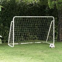 Futbolo vartai su tinklu balti 180x90x120cm plienas