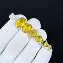 Gražus citrino pakabukas, 925 svarų sterlingų sidabro pakabukas, rankų darbo pakabukas, antikvarinis pakabukas, citrino akmens pakabukas, dovanų vakarėliui 3.14" geltona