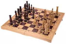 Šachmatai Royal DE LUX 650x325x80mm, karalius 130mm ąžuoliniai (Ekskliuzyvas)