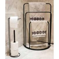 Bathroom Solutions Rankšluosčių kabykla juoda 495x75cm metalas