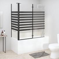 Vonios pertvara 120x68x130cm grūdintas stiklas dryžuota