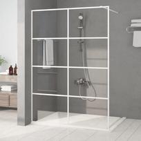 Dušo sienelė baltos spalvos 140x195cm skaidrus ESG stiklas