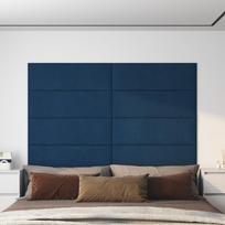 Sienų plokštės 12vnt mėlynos 90x30cm aksomas 324m²