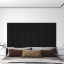 Sienų plokštės 12vnt juodos 30x15cm aksomas 054m²