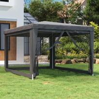 Proginė palapinė su 4 sienomis antracito 3x4m HDPE