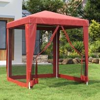 Proginė palapinė su 4 tinklinėmis sienomis raudona 2x2m HDPE