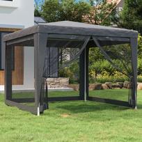 Proginė palapinė su 4 sienomis antracito 3x3m HDPE
