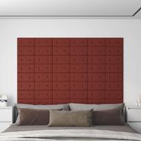 Sienų plokštės 12vnt vyno 30x15cm dirbtinė oda 054m²