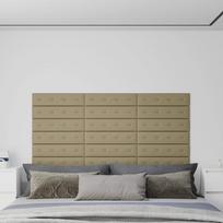 Sienų plokštės 12vnt kapučino 60x15cm dirbtinė oda 108m²