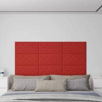Sienų plokštės 12vnt vyno 60x30cm dirbtinė oda 216m²