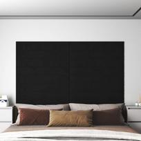 Sienų plokštės 12vnt juodos 90x15cm aksomas 162m²