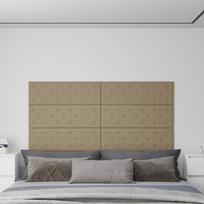 Sienų plokštės 12vnt kapučino 90x30cm dirbtinė oda 324m²