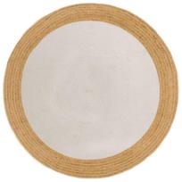 Kilimas baltas/natūralus 120cm džiutas ir medvilnė pintas