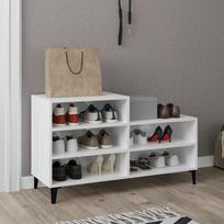 Spintelė batams balta 102x36x60cm apdirbta mediena blizgi
