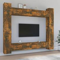 TV spintelių komplektas 8 dalių dūminio ąžuolo mediena