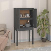 Komoda pilkos spalvos 60x40x120cm pušies medienos masyvas