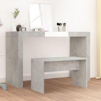 Kosmetinio staliuko kėdutė pilka 70x35x45cm apdirbta mediena