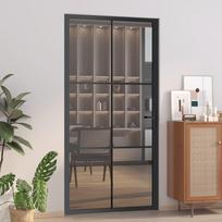 Vidaus durys juodos 1025x2015cm ESG stiklas ir aliuminis