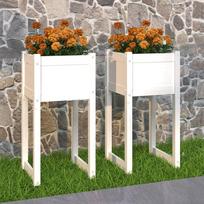 Loveliai 2vnt balti 40x40x81cm pušies medienos masyvas