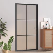Vidaus durys juodos 1025x2015cm matinis stiklas/aliuminis