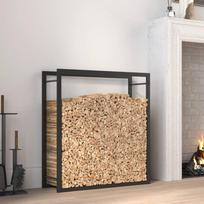 Stovas malkoms matinės juodos spalvos 80x28x86cm plienas
