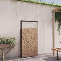 Stovas malkoms matinės juodos spalvos 110x28x214cm plienas