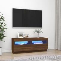 Televizoriaus spintelė su LED ruda ąžuolo 100x35x40cm