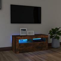 TV spintelė su LED apšvietimu dūminio ąžuolo 90x35x40cm