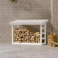 Stovas malkoms baltas 108x645x78cm pušies medienos masyvas