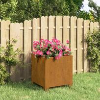 Lovelis su kojelėmis rūdžių 32x30x33cm Corten plienas