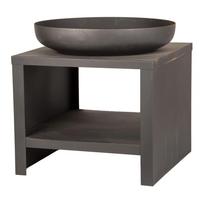Esschert Design Laužavietė su vieta malkoms juodos spalvos 62cm