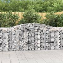 Išlenkti gabiono krepšiai 9vnt 400x50x100/120cm geležis