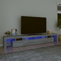 Televizoriaus spintelė su LED pilka ąžuolo 260x365x40cm