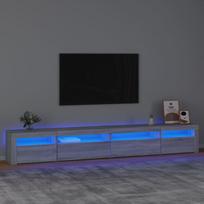 Televizoriaus spintelė su LED pilka ąžuolo 270x35x40cm