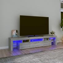 Televizoriaus spintelė su LED pilka ąžuolo 200x365x40cm
