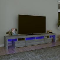 Televizoriaus spintelė su LED pilka ąžuolo 230x365x40cm