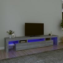 Televizoriaus spintelė su LED pilka ąžuolo 215x365x40cm