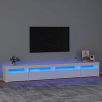 Televizoriaus spintelė su LED apšvietimu balta 270x35x40cm